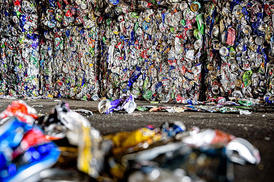Recycling sorting facility where materials are processed